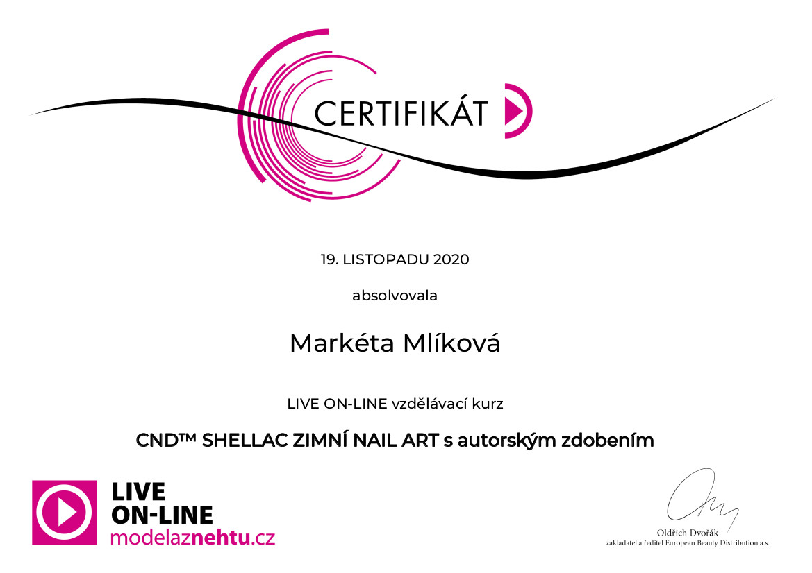 Certifikát CND™ Shellac - Zimní Nail Art s autorským zdobením | Markéta Mlíková