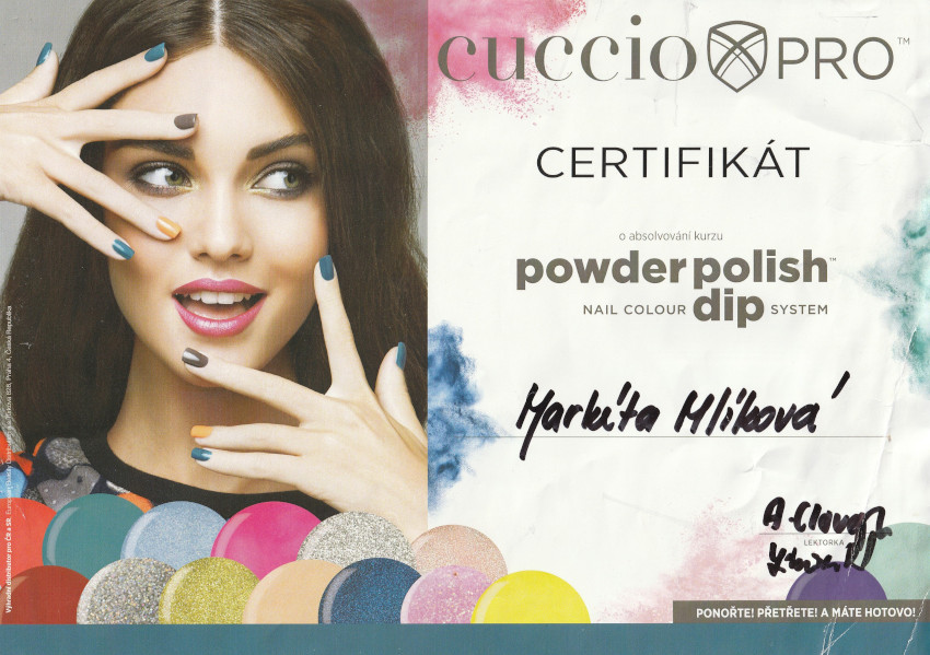 Certifikát Cuccio - Powder polish | Markéta Mlíková