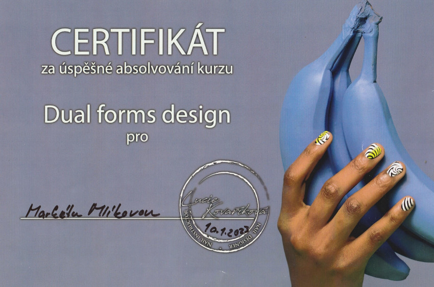 Certifikát Dual forms design | Markéta Mlíková
