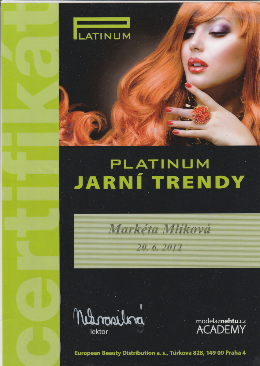 Certifikát Platinum - Jarní trendy | Markéta Mlíková