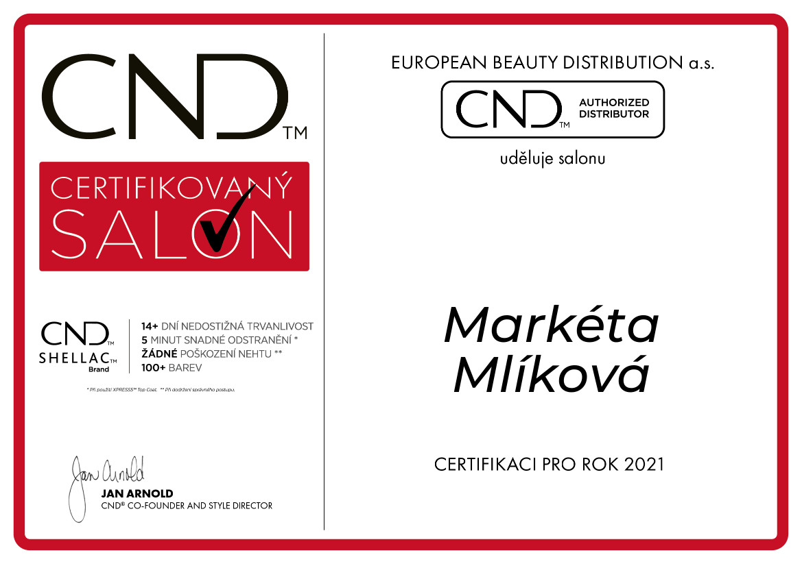 Certifikovaný salon CND Shellac™ | Markéta Mlíková